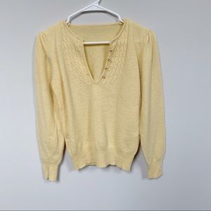Vintage Pastel Yellow Wool Sweater